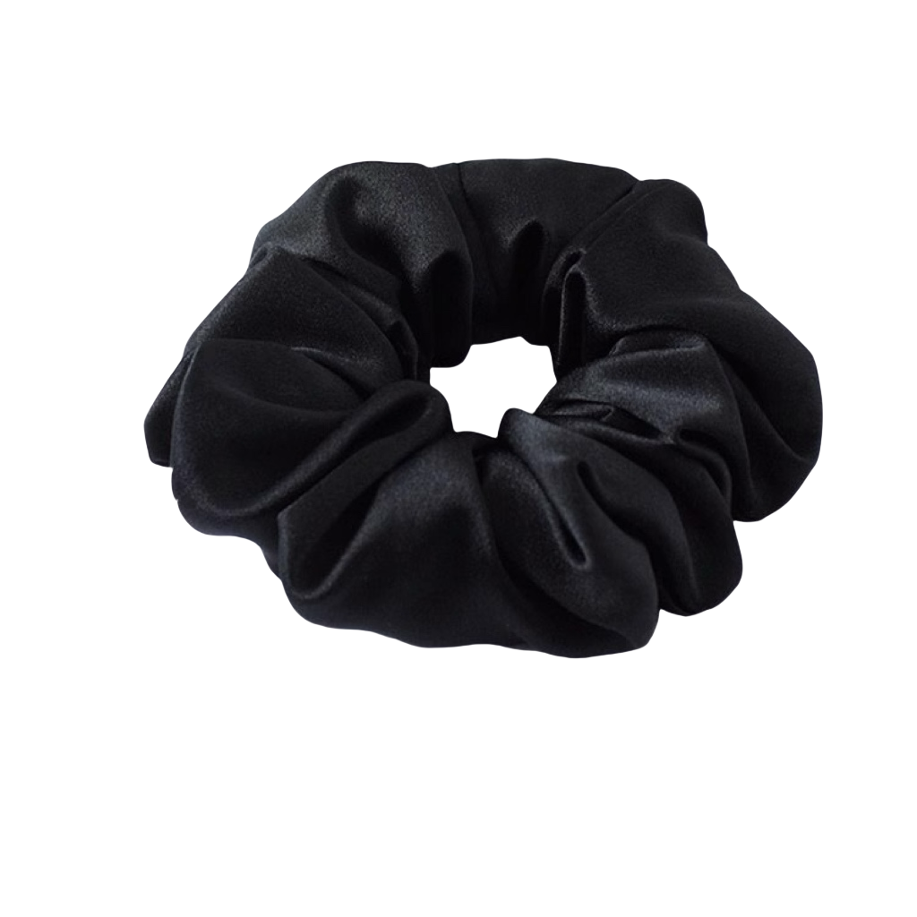 Black Classic Silk Scrunchie