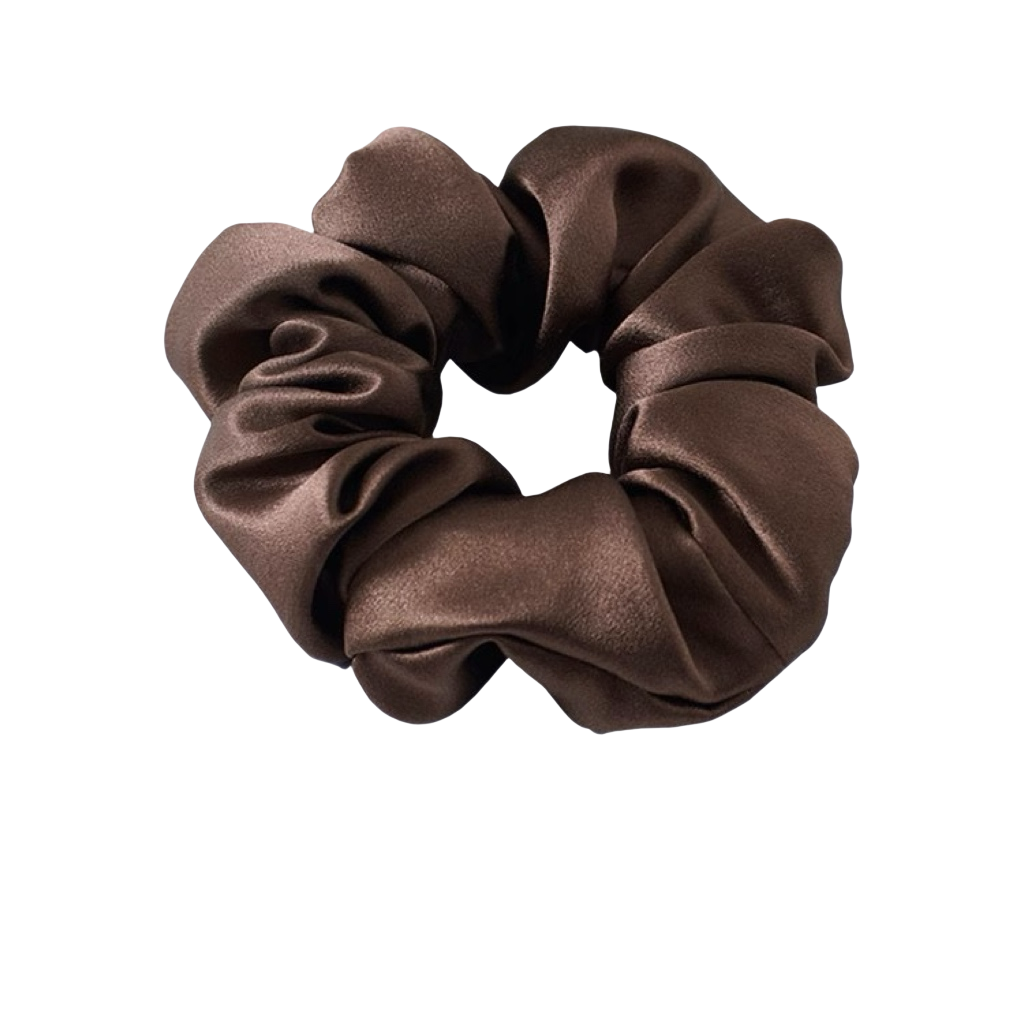 Brown Classic Silk Scrunchie