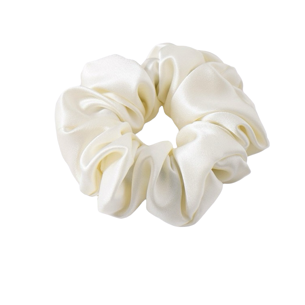 Cream Classic Silk Scrunchie