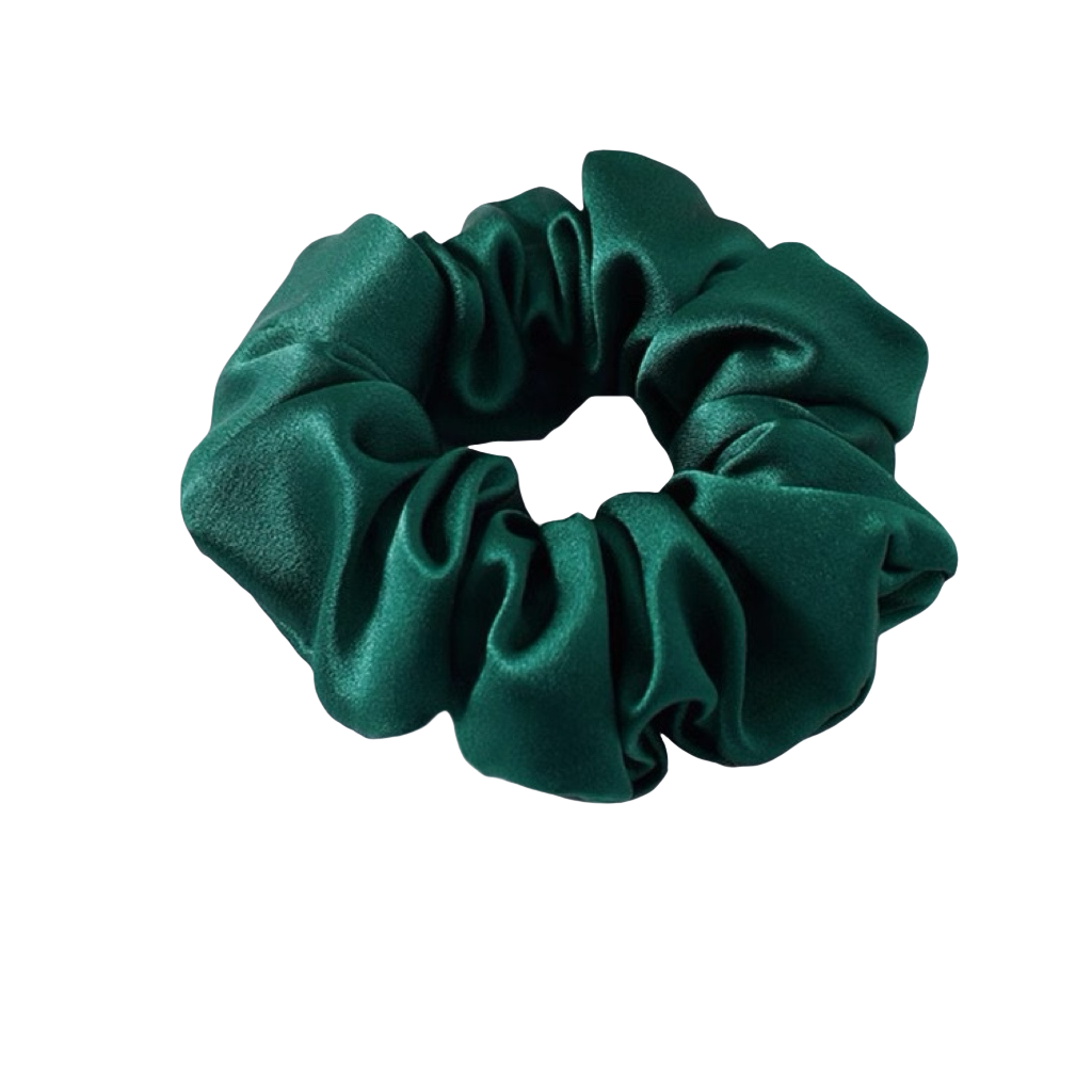Dark Green Classic Silk Scrunchie