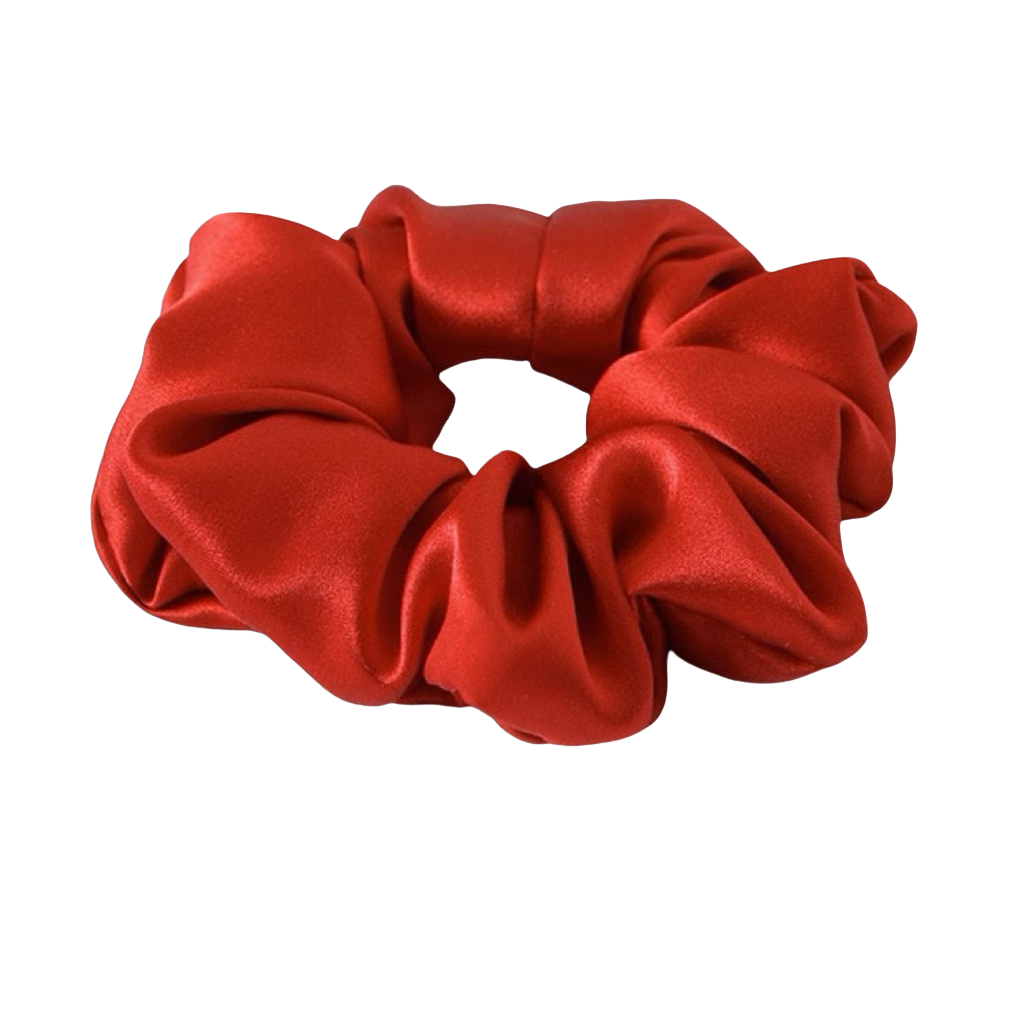 Red Classic Silk Scrunchie